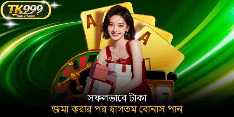 সফলভাবে টাকা জমা করার পর স্বাগতম বোনাস পান
