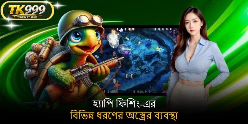 হ্যাপি ফিশিং-এর বিভিন্ন ধরণের অস্ত্রের ব্যবস্থা