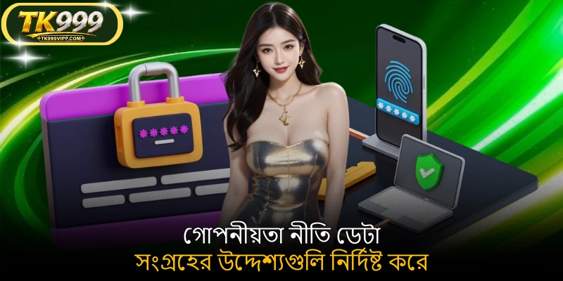 গোপনীয়তা নীতি ডেটা সংগ্রহের উদ্দেশ্যগুলি নির্দিষ্ট করে